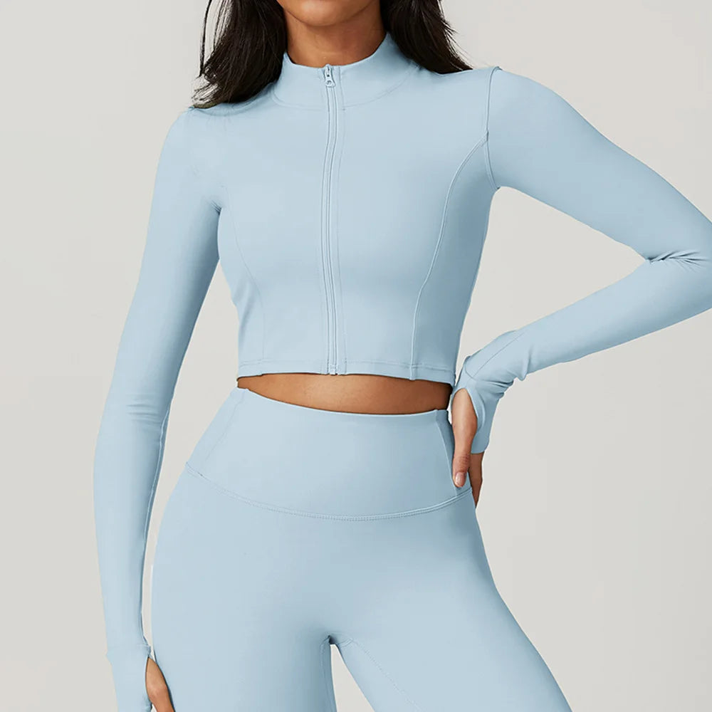 4-Piece Women's Yoga Set – Long Sleeve Sports Outfit with Leggings, Shorts, Bra & Top - Willen