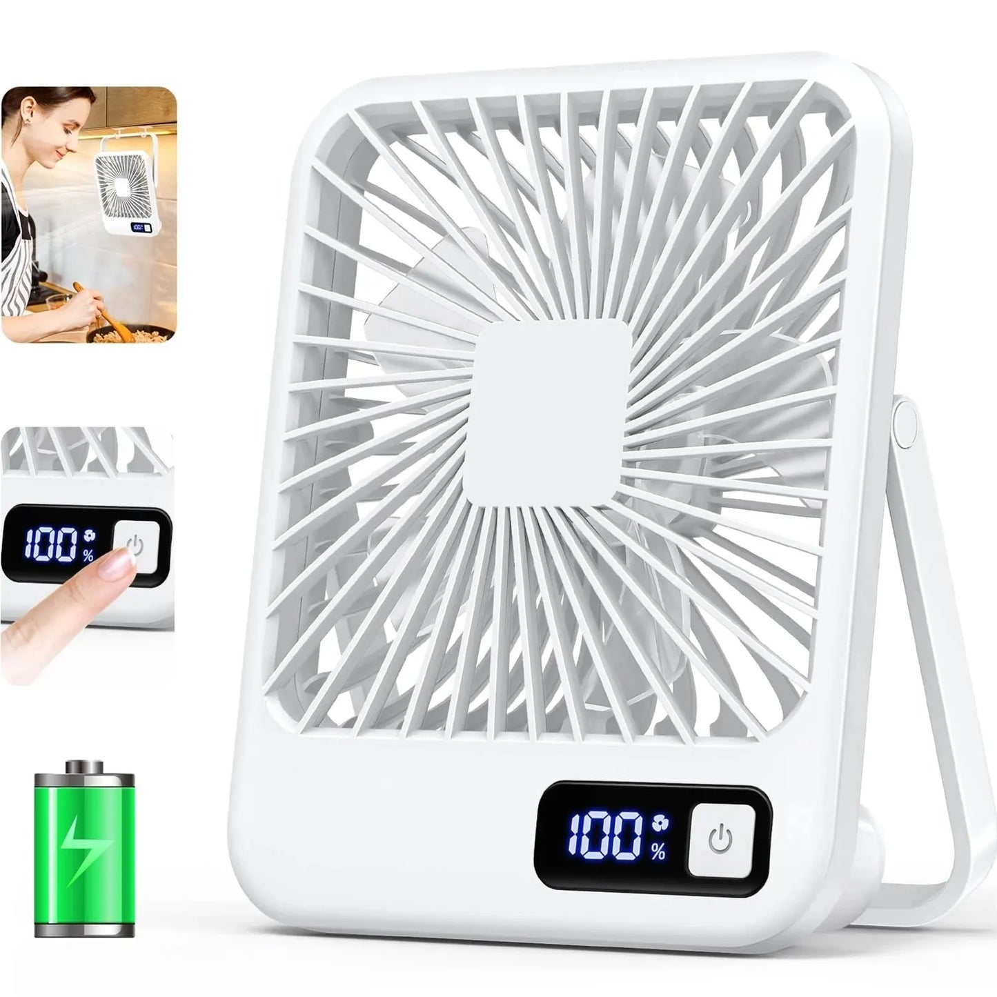 Portable Folding Desk Fan – 180° Adjustable, USB Rechargeable - Willen