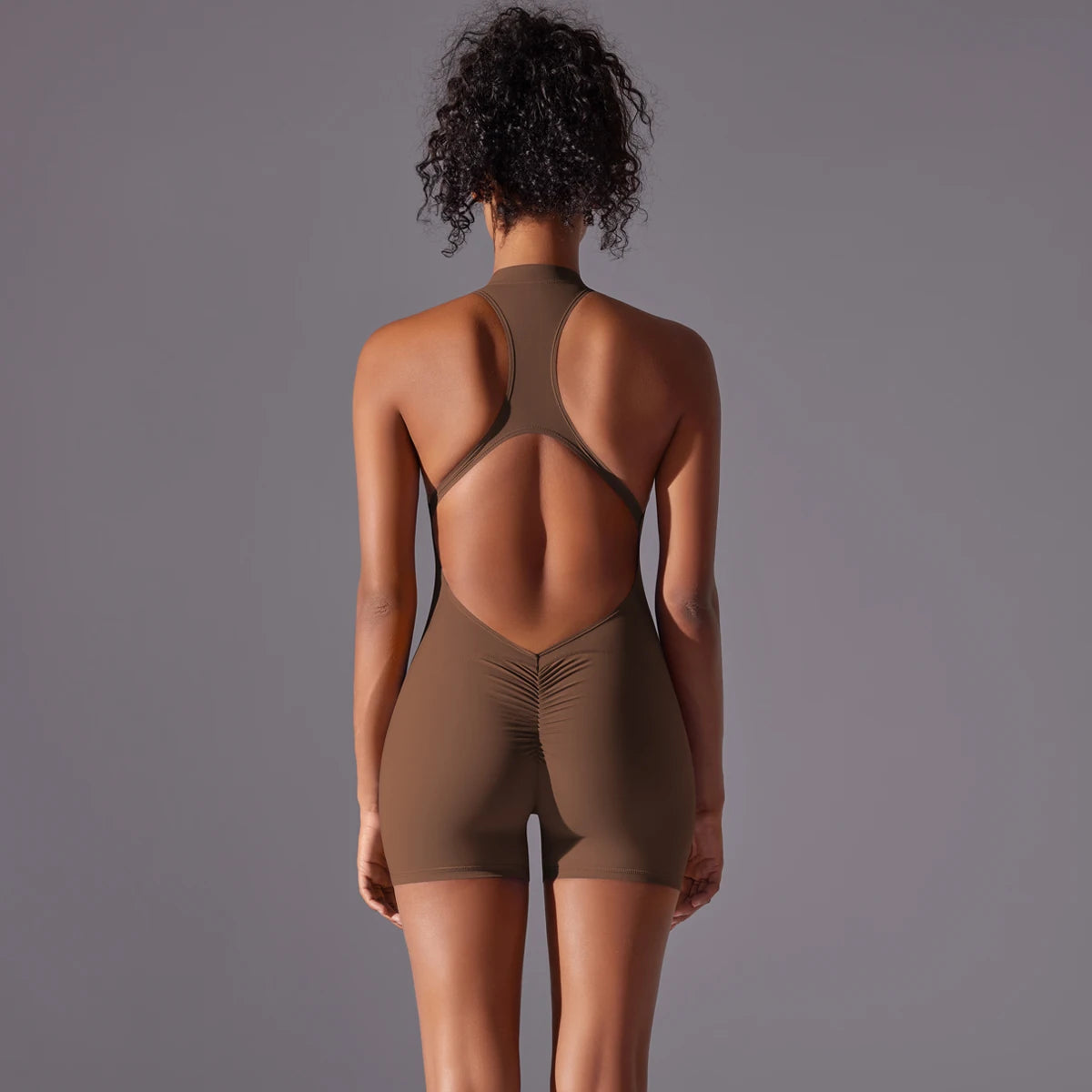 Backless Yoga Romper – Nylon-Spandex One-Piece with Sleeveless Design - Willen