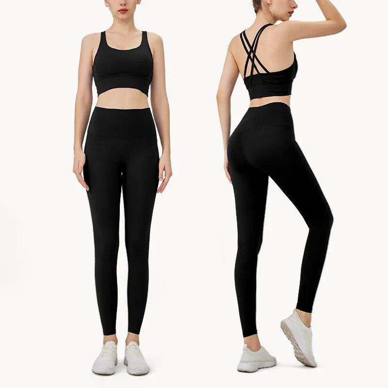2-Piece Activewear Set – Cross-Back Bra & High-Waist Leggings - Willen