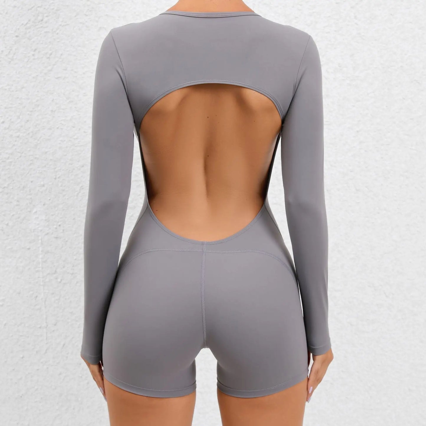 Women’s Long Sleeve Workout Bodysuit – Seamless Nylon-Spandex, Compression Fit - Willen