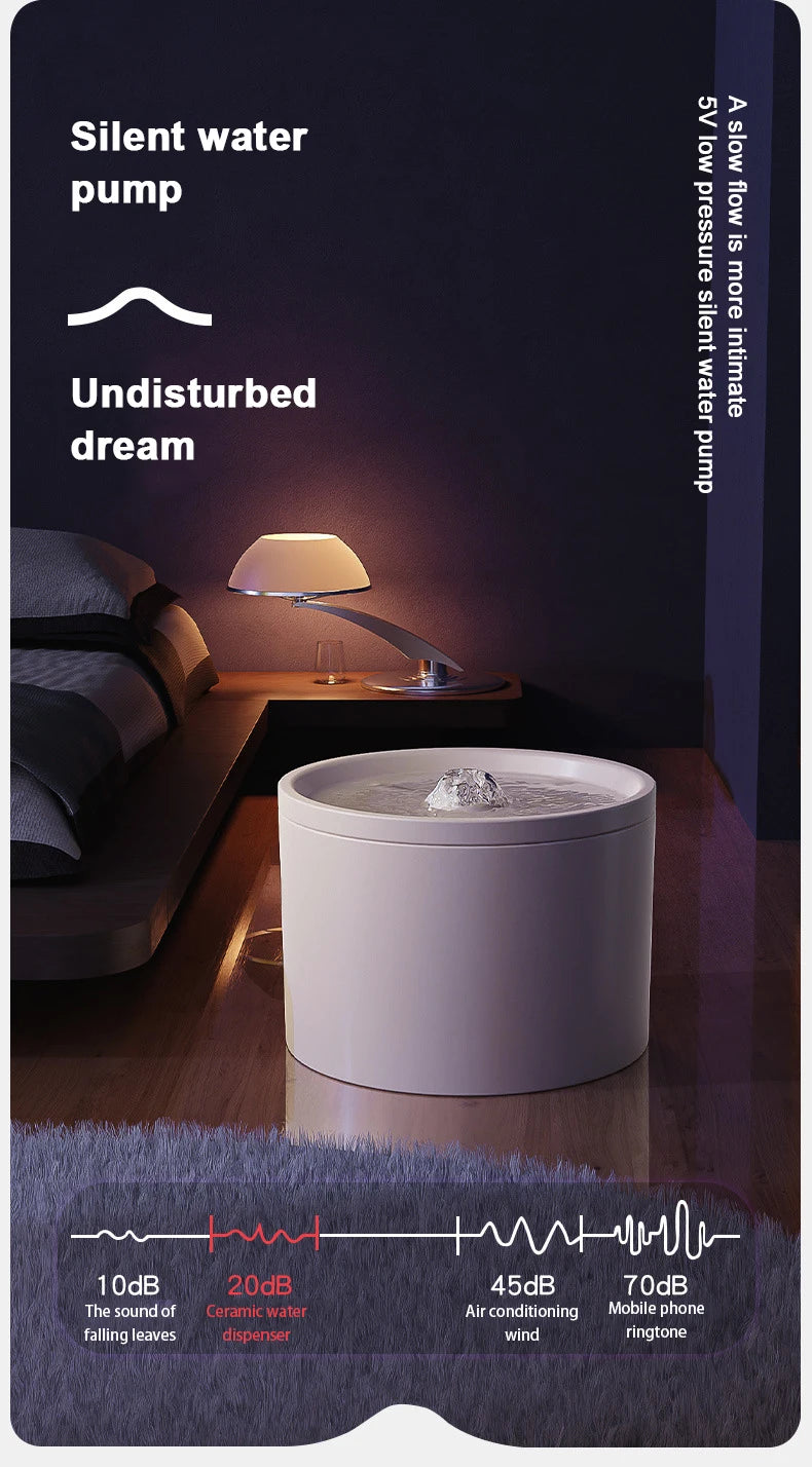 Ceramic Pet Water Fountain – Quiet Circulation, USB-Powered - Willen