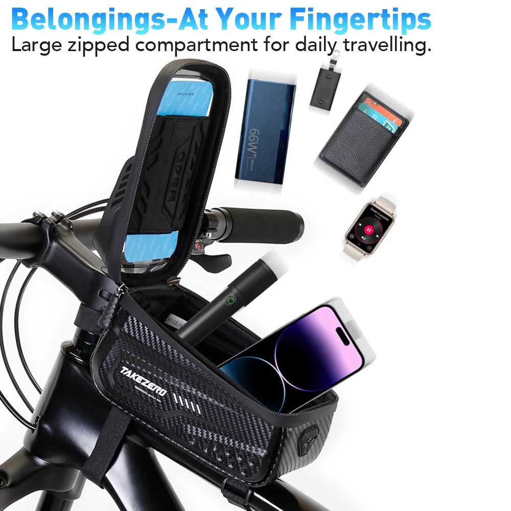 Waterproof Bike Top Tube Bag – Phone Holder & Storage Case - Willen
