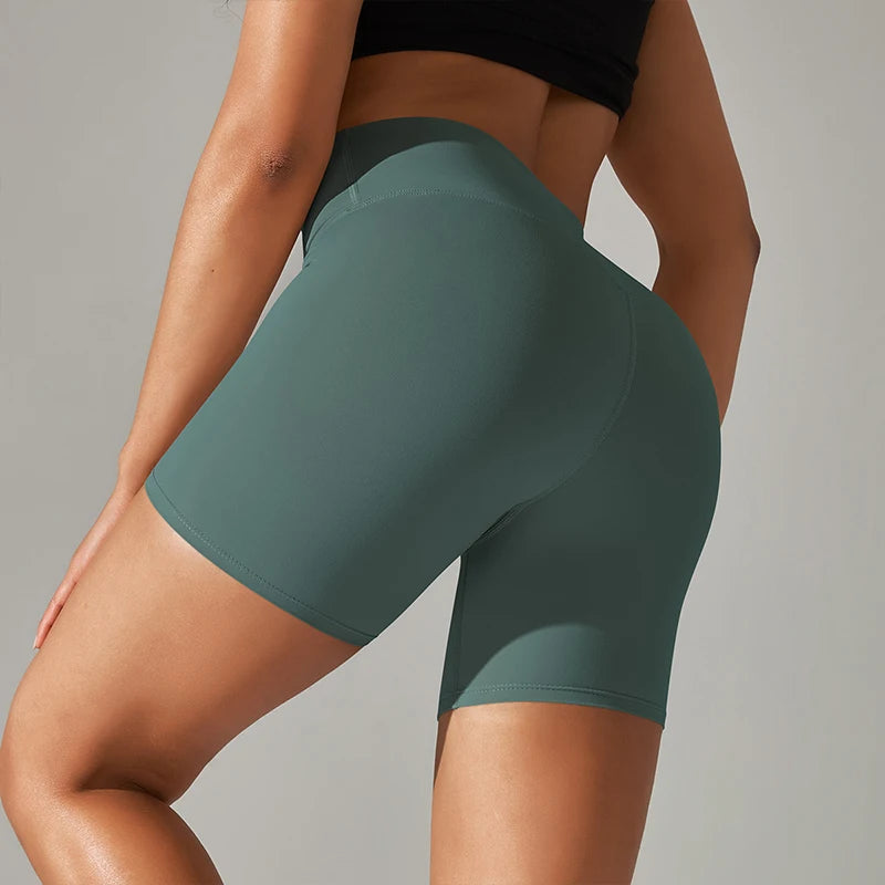 High-Waist Yoga Shorts – Seamless Nylon-Spandex Activewear for Women - Willen