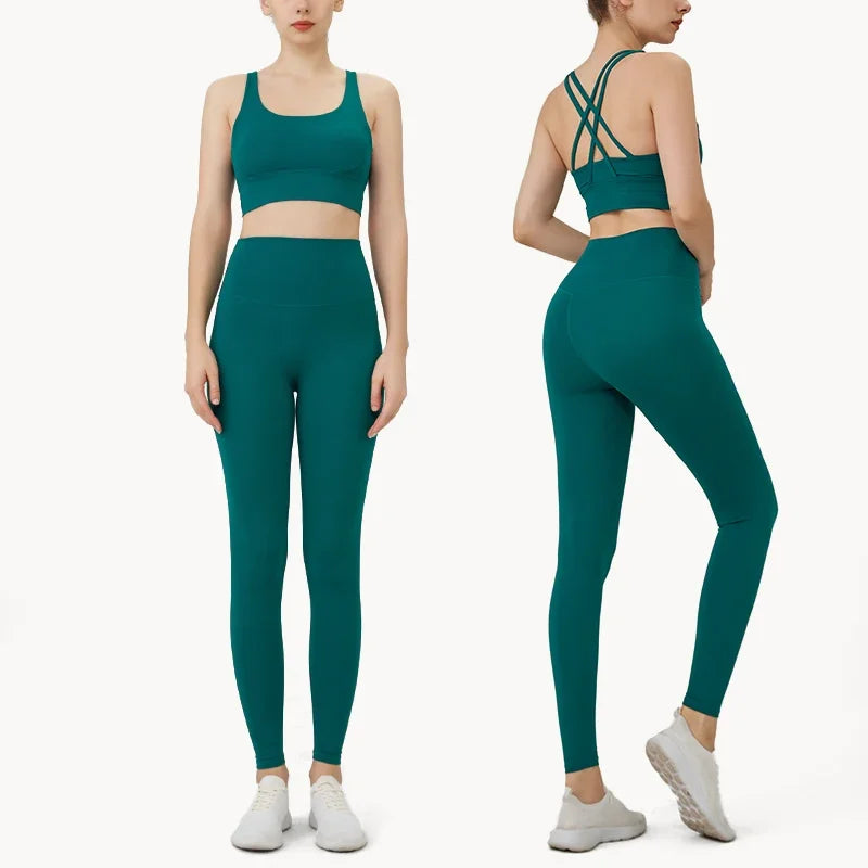 2-Piece Activewear Set – Cross-Back Bra & High-Waist Leggings - Willen