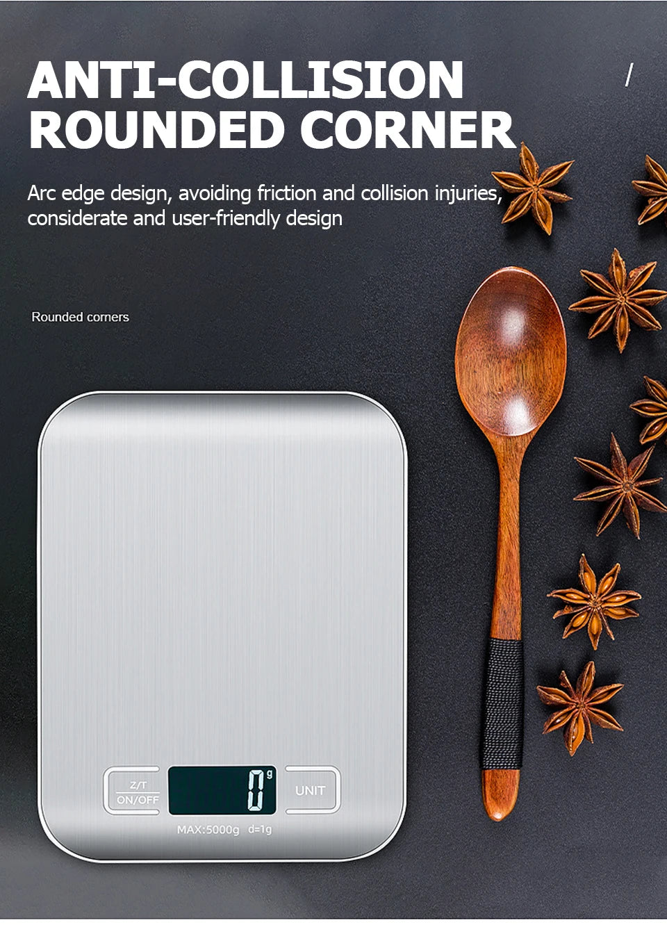 Digital Kitchen Scale – Stainless Steel, LCD Display, 5–10kg - Willen
