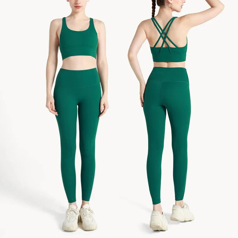 2-Piece Activewear Set – Cross-Back Bra & High-Waist Leggings - Willen