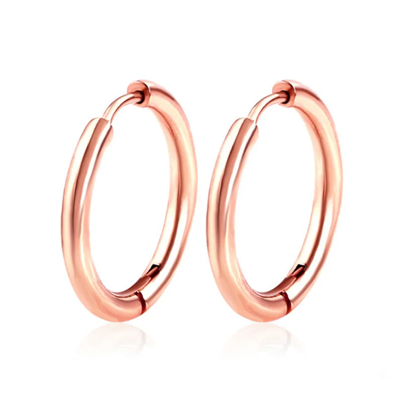 Small Stainless Steel Hoop Earrings – Hypoallergenic Unisex Set for Pierced Ears - Willen