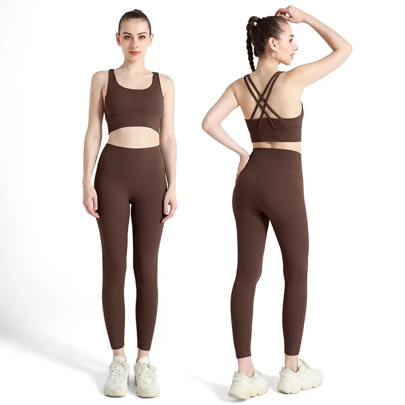 2-Piece Activewear Set – Cross-Back Bra & High-Waist Leggings - Willen