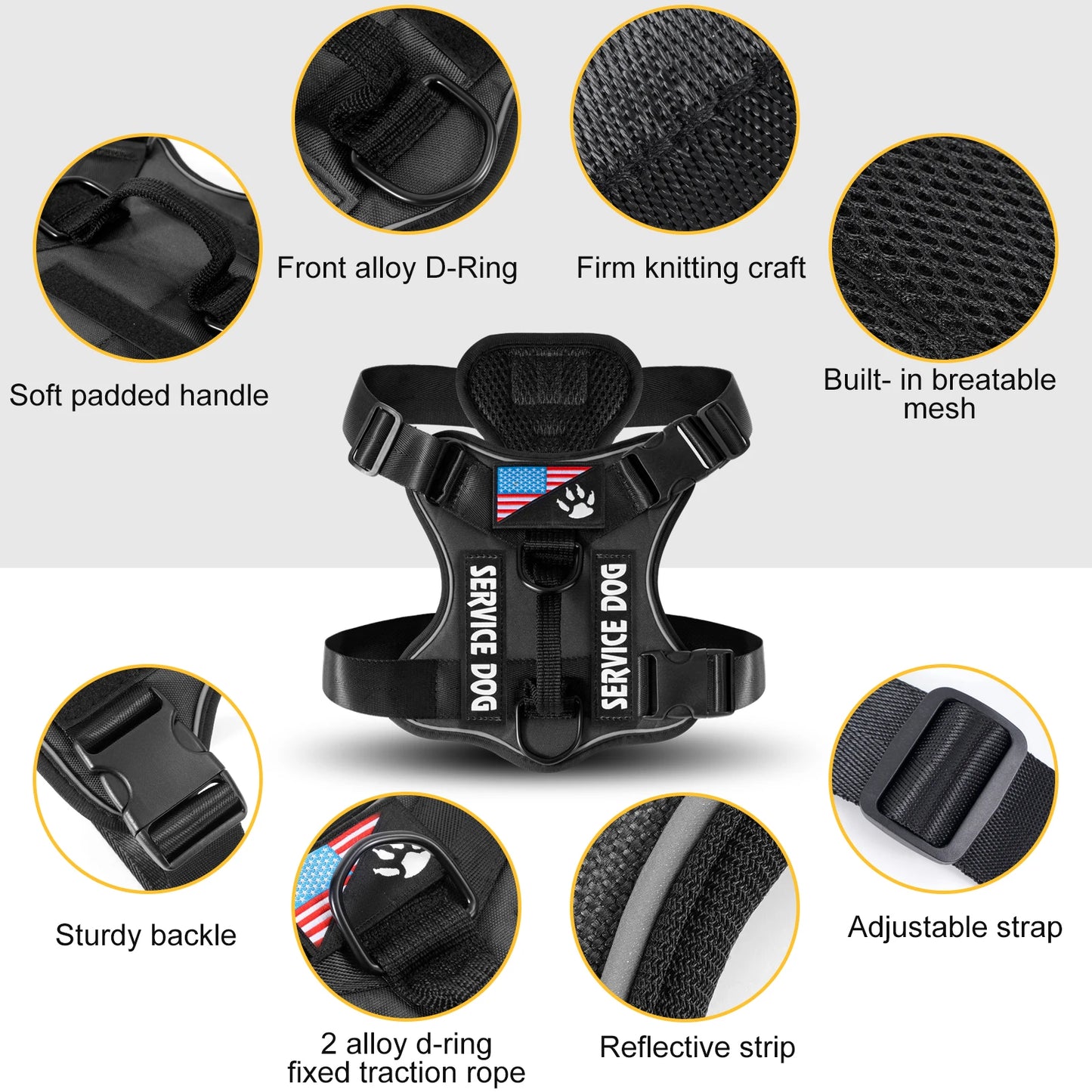 Reflective Training Vest for Dogs – Adjustable, Padded, with ID Patches - Willen