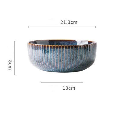 Nordic Glazed Ceramic Dish – Round, Blue, Heat-Resistant - Willen