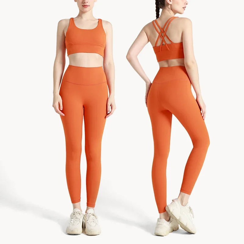 2-Piece Activewear Set – Cross-Back Bra & High-Waist Leggings - Willen