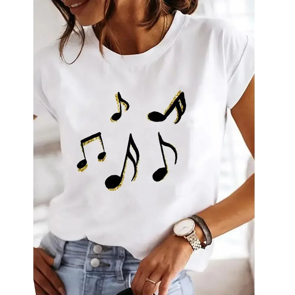 Y2K Heart Vibe Top – Short-Sleeve Printed T-Shirt with Heart and Letter Graphic - Willen