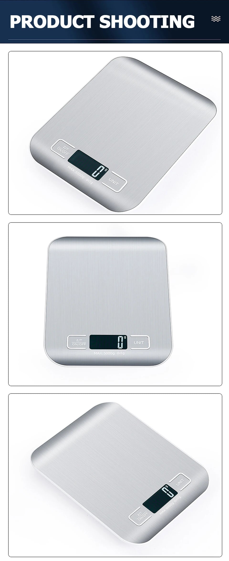 Digital Kitchen Scale – Stainless Steel, LCD Display, 5–10kg - Willen