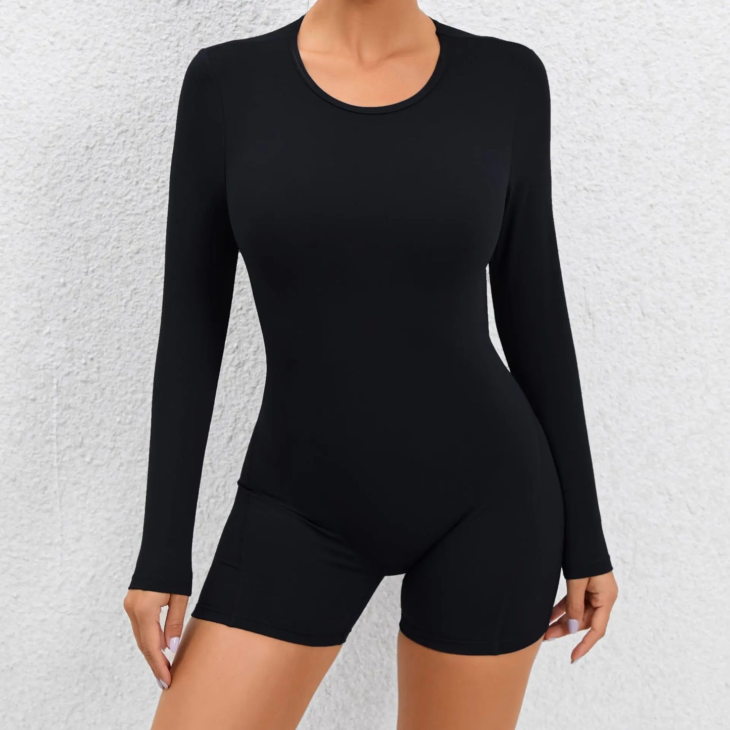 Women’s Long Sleeve Workout Bodysuit – Seamless Nylon-Spandex, Compression Fit - Willen