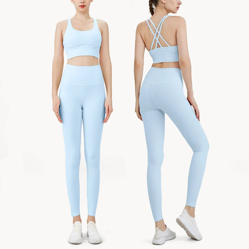 2-Piece Activewear Set – Cross-Back Bra & High-Waist Leggings - Willen