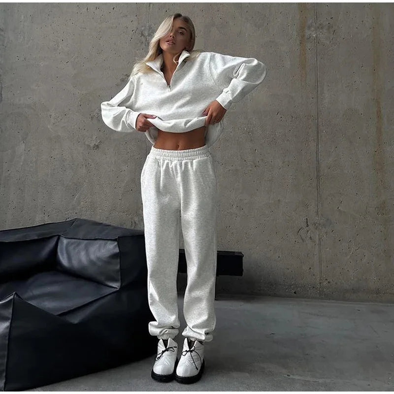 Women’s Lightweight Track Set – Zip-Up Vest and High-Waist Pants, Polyester Blend - Willen