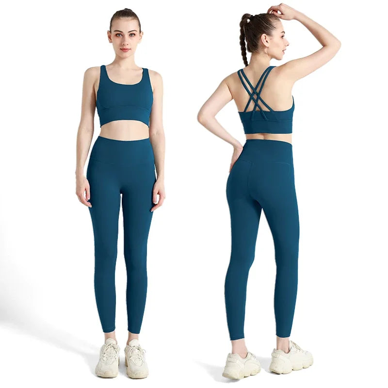 2-Piece Activewear Set – Cross-Back Bra & High-Waist Leggings - Willen