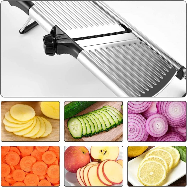 Adjustable Mandoline Slicer – Stainless Steel Blade, Non-Slip Base - Willen