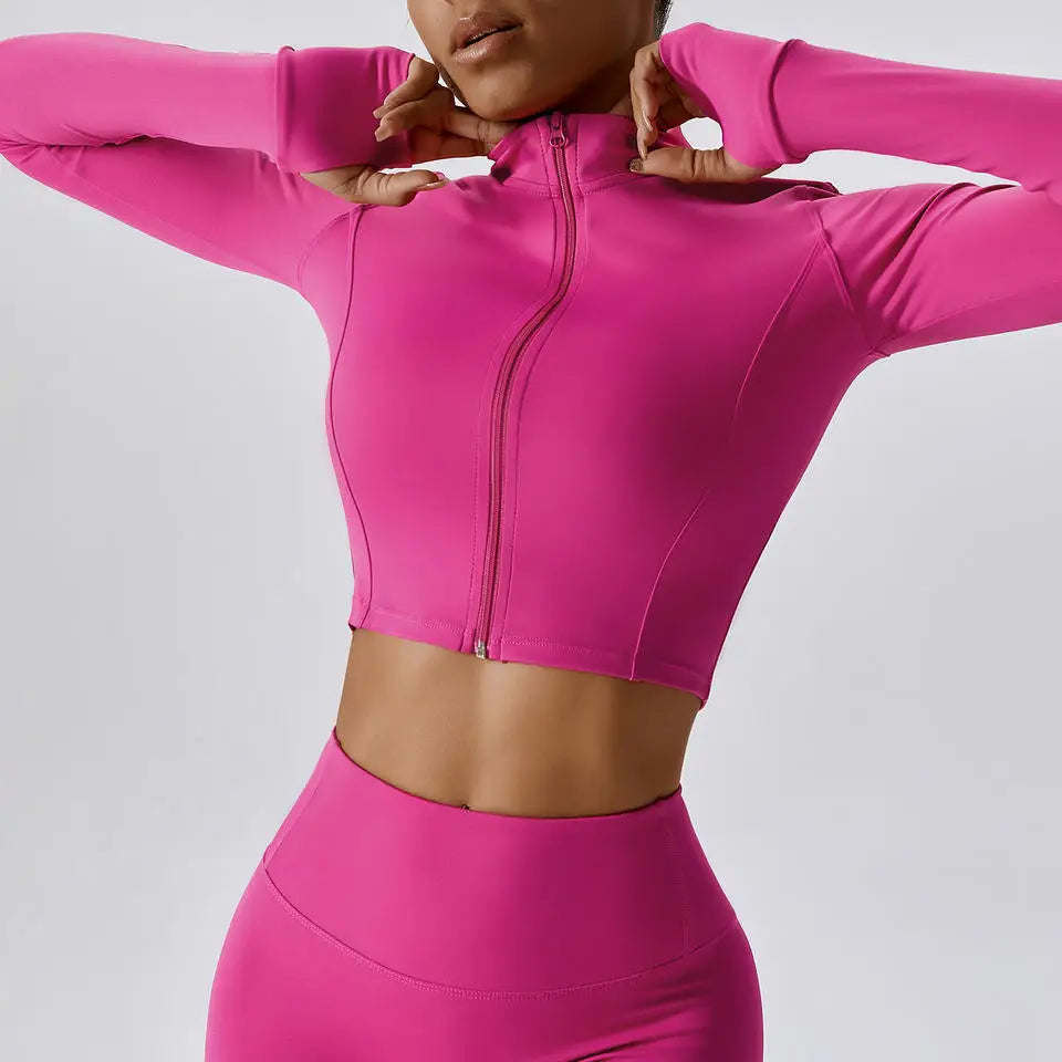 4-Piece Women's Yoga Set – Long Sleeve Sports Outfit with Leggings, Shorts, Bra & Top - Willen