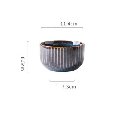 Nordic Glazed Ceramic Dish – Round, Blue, Heat-Resistant - Willen