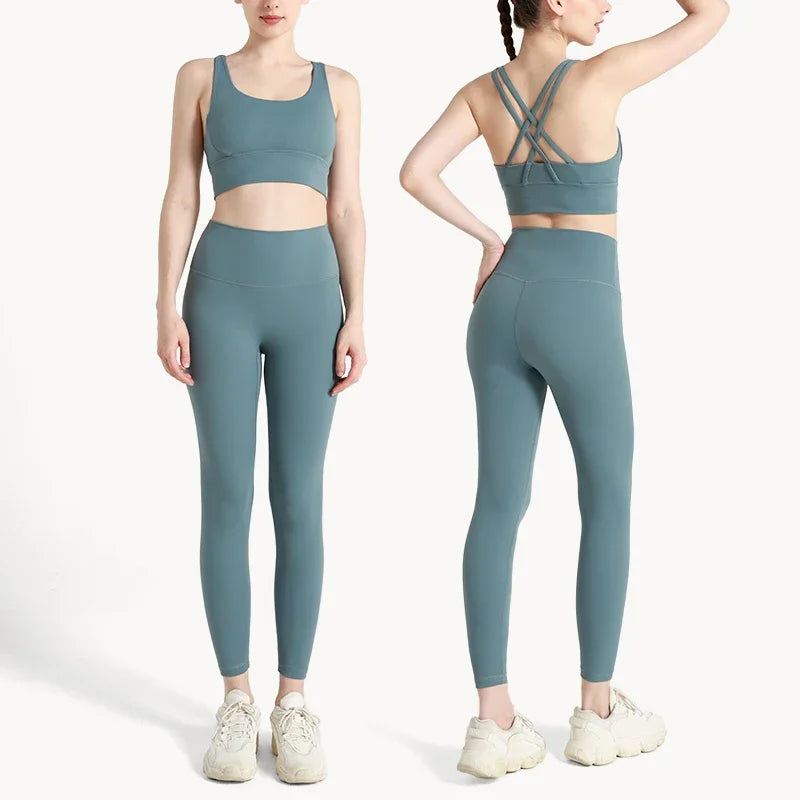 2-Piece Activewear Set – Cross-Back Bra & High-Waist Leggings - Willen