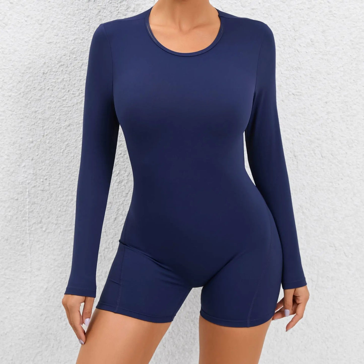 Women’s Long Sleeve Workout Bodysuit – Seamless Nylon-Spandex, Compression Fit - Willen