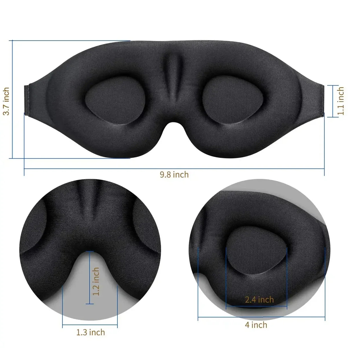 3D Contoured Eye Mask – Light-Blocking Sleep Mask with Molded Eye Cups - Willen