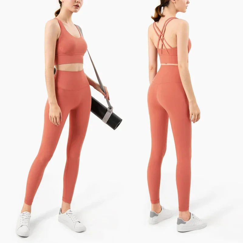 2-Piece Activewear Set – Cross-Back Bra & High-Waist Leggings - Willen