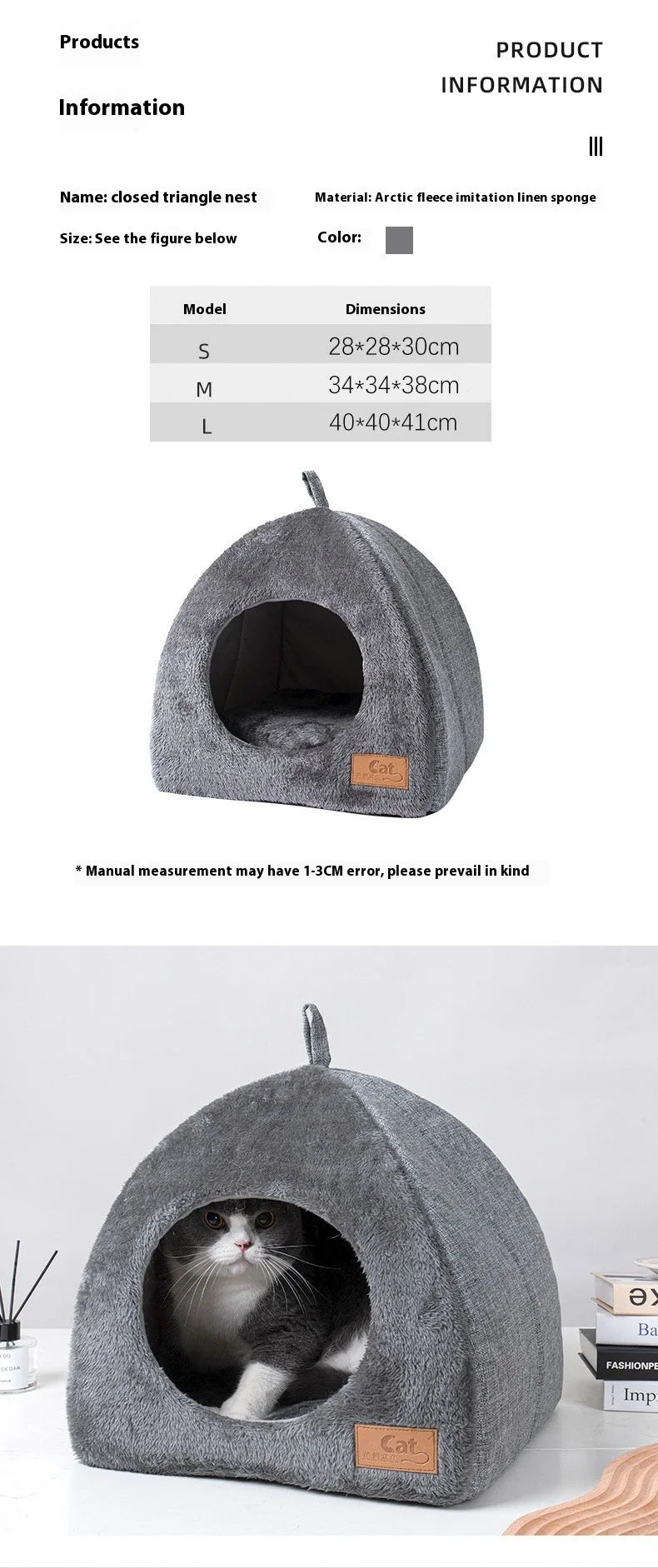 CozyHide Pet Tent – Velvet Indoor Enclosed Bed for Cats and Small Dogs - Willen