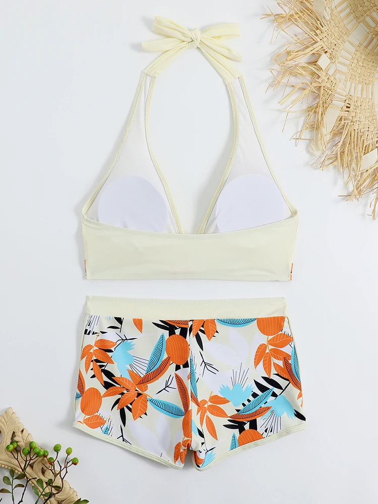 2-Piece Bikini Set – Halter Top & Short-Style Bottoms - Willen