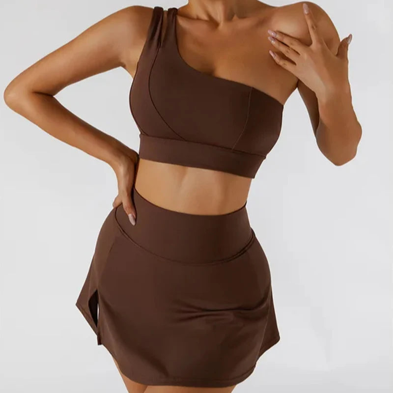 2-Piece Activewear Set – Sports Skirt with Built-In Shorts & Crop Tank - Willen