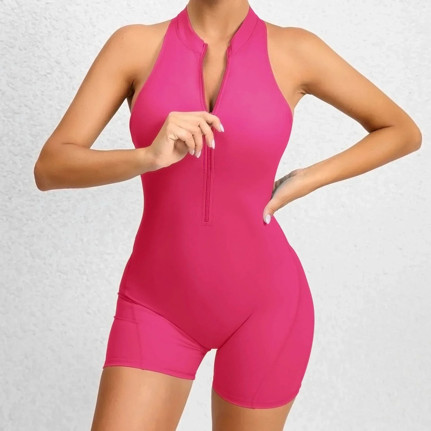 Seamless Zipper Yoga Jumpsuit – Breathable One-Piece Activewear for Women - Willen