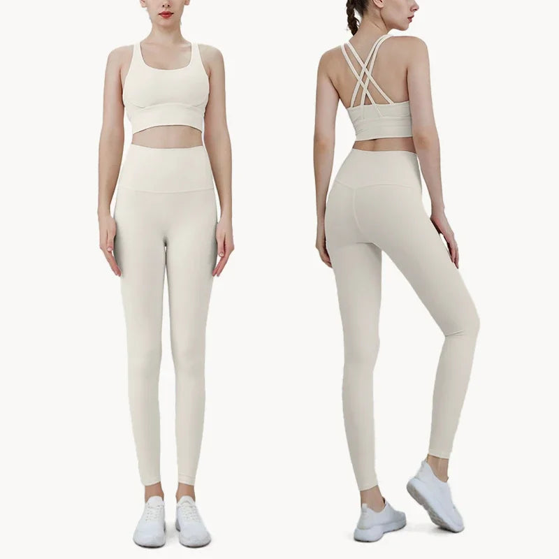 2-Piece Activewear Set – Cross-Back Bra & High-Waist Leggings - Willen