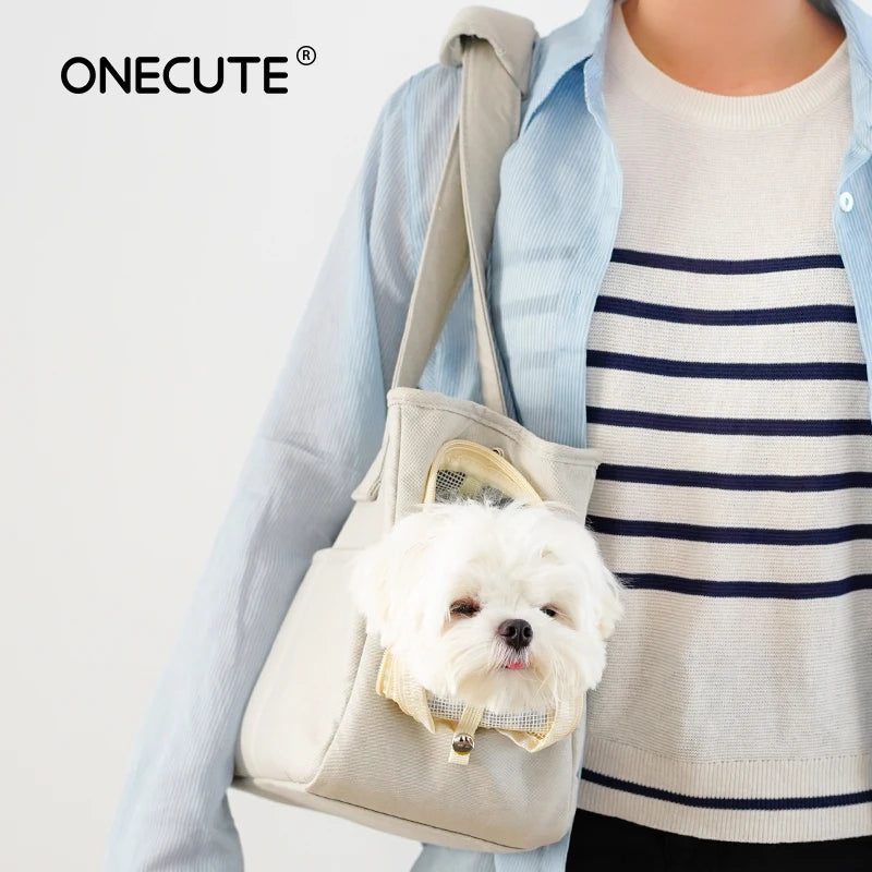 Travel Shoulder Bag for Small Pets – Cotton Sling with Support Base - Willen
