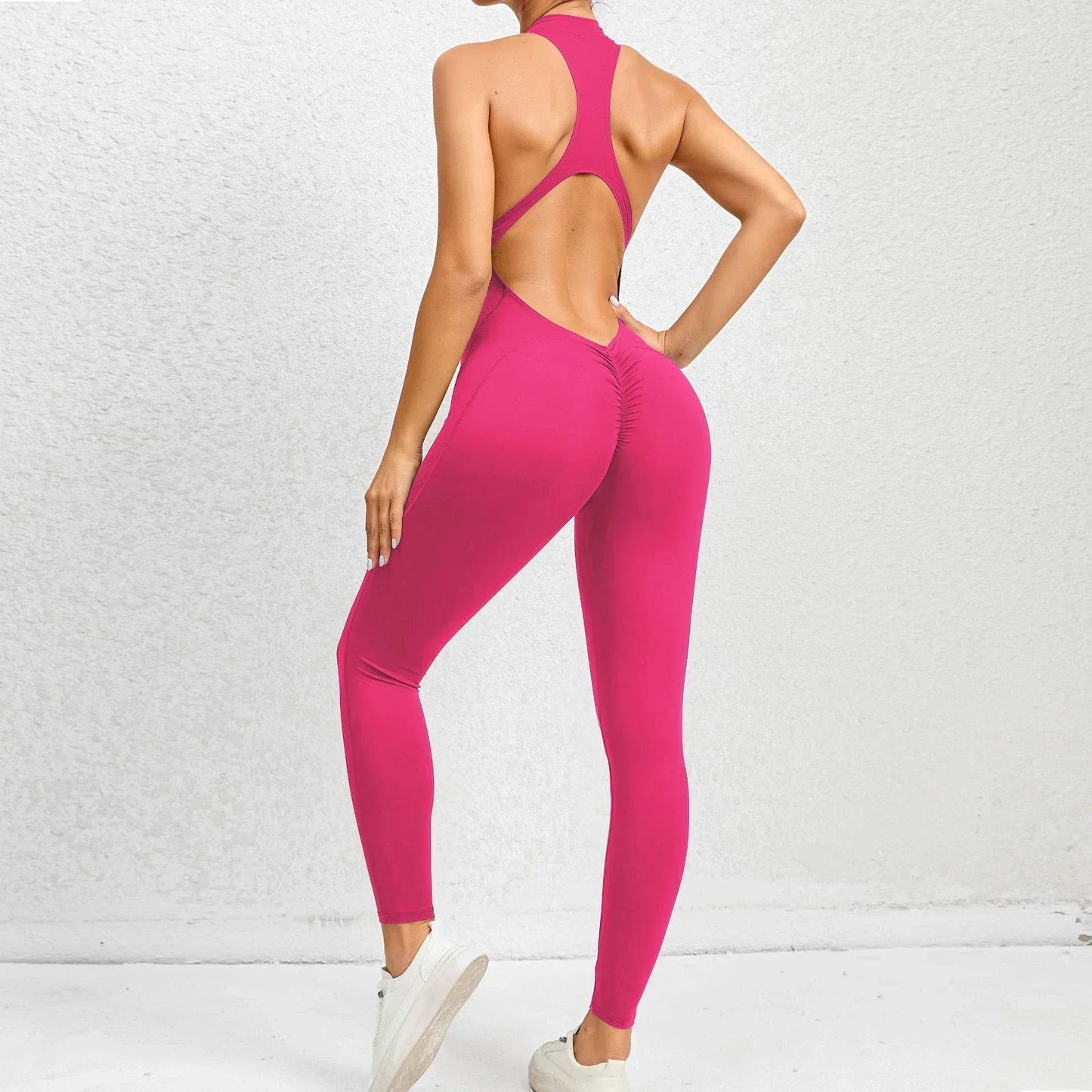 Seamless Zipper Yoga Jumpsuit – Breathable One-Piece Activewear for Women - Willen