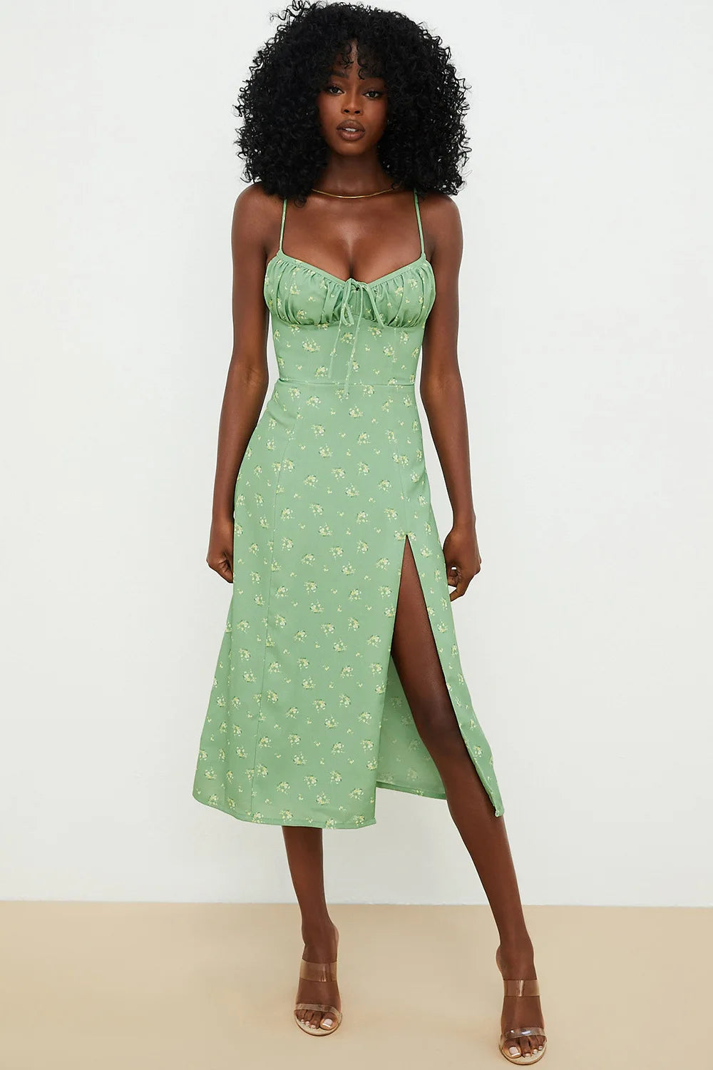 FloraElegance Sheath Dress – Sleeveless Floral Dress with Adjustable Front Detail - Willen