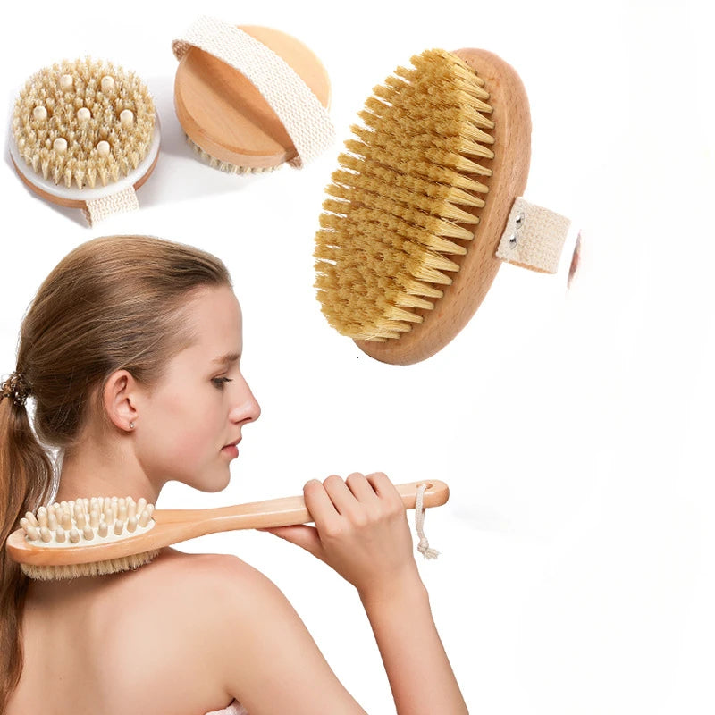 2-in-1 Body Brush with Natural Bristles – Exfoliating & Detachable Design - Willen