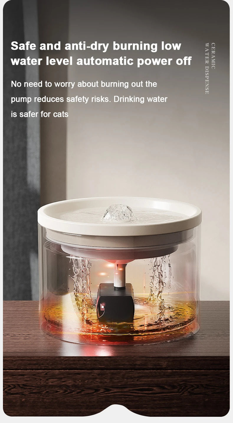 Ceramic Pet Water Fountain – Quiet Circulation, USB-Powered - Willen