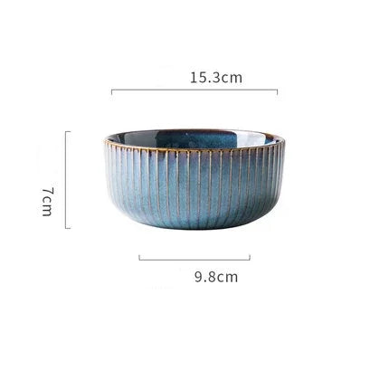 Nordic Glazed Ceramic Dish – Round, Blue, Heat-Resistant - Willen