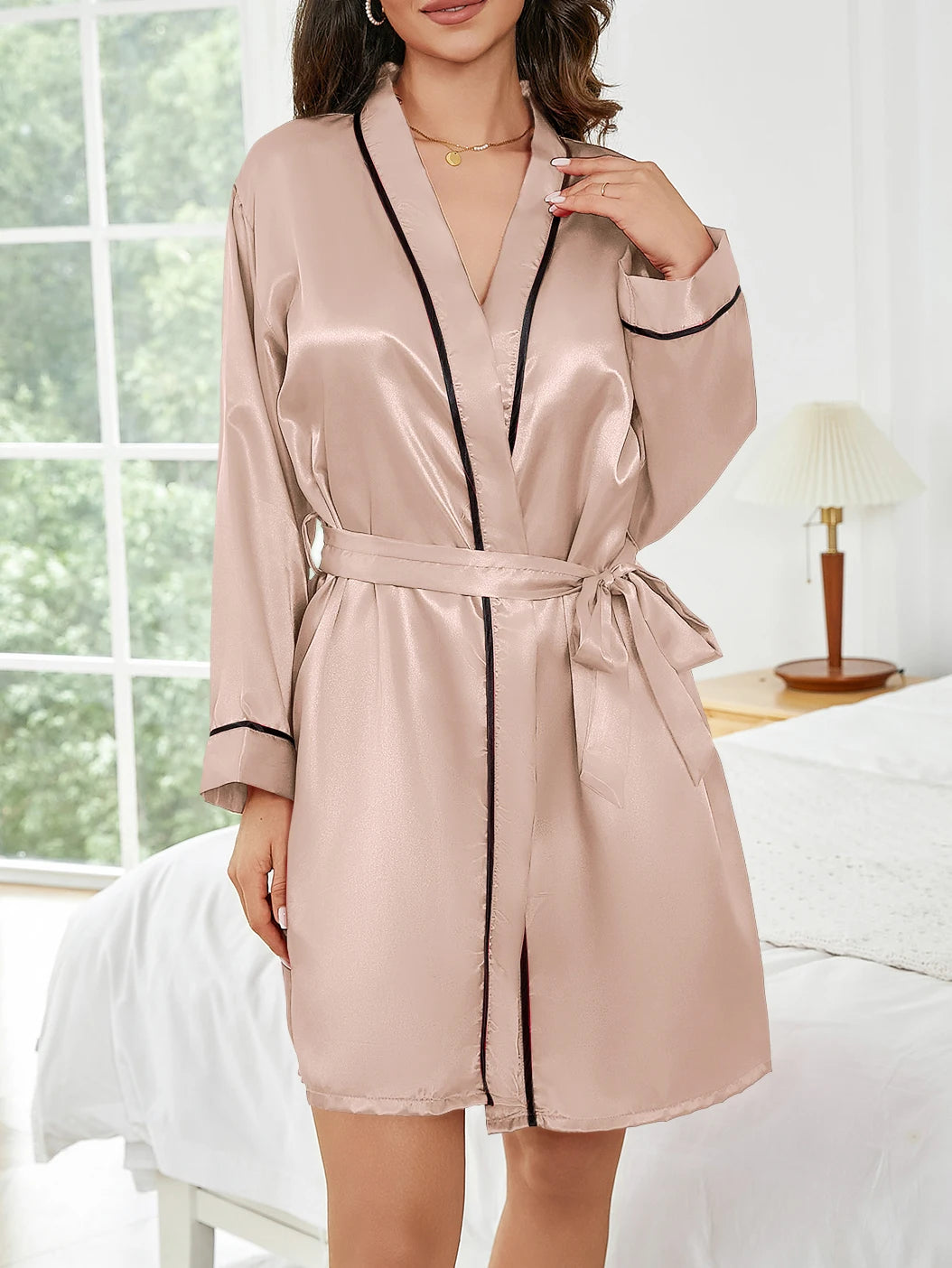AiryCharm Thin Sleepwear Robe – Lightweight Long-Sleeve Loungewear for Women - Willen
