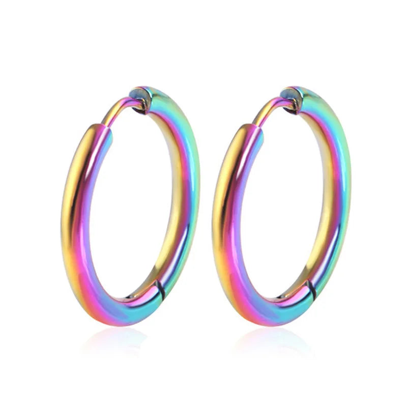 Small Stainless Steel Hoop Earrings – Hypoallergenic Unisex Set for Pierced Ears - Willen
