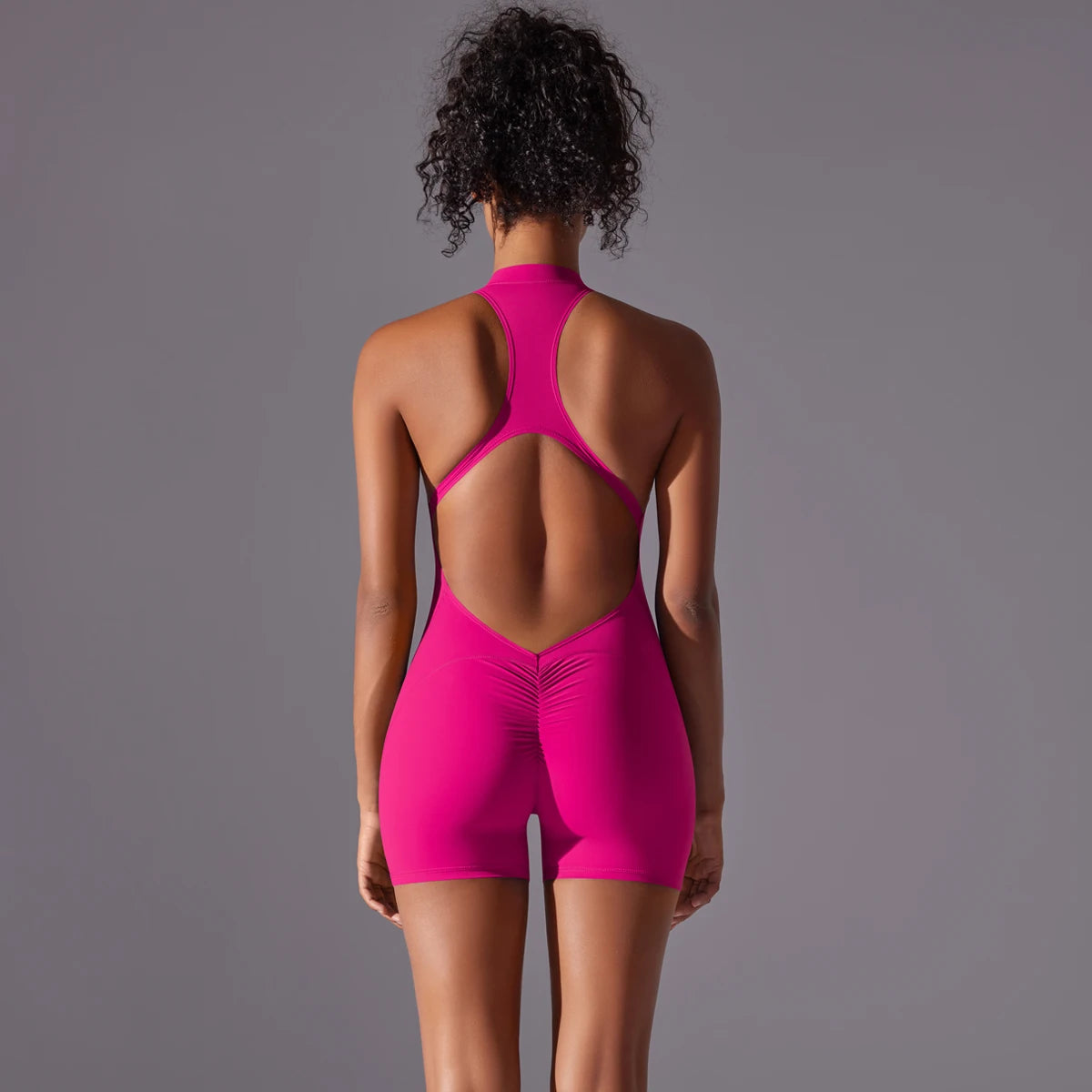 Backless Yoga Romper – Nylon-Spandex One-Piece with Sleeveless Design - Willen