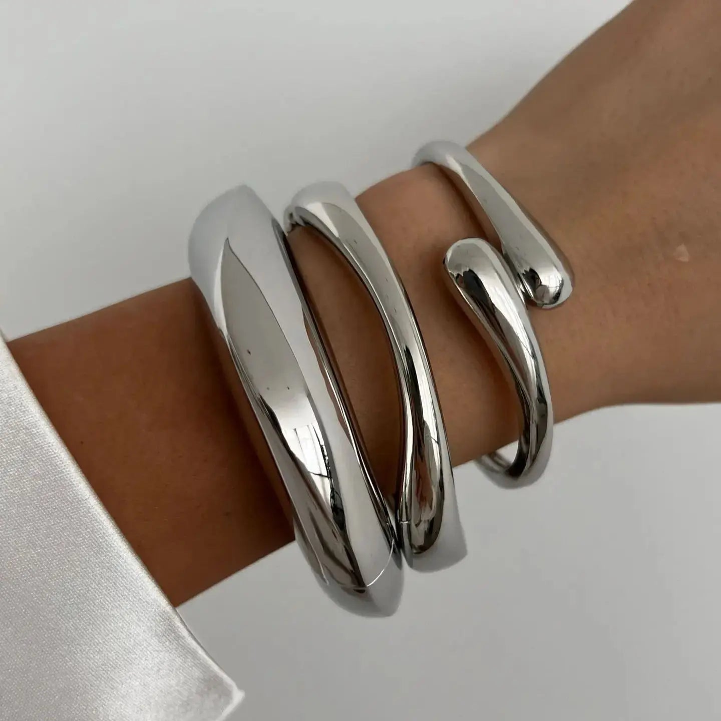 3-Style Punk Cuff Bangle Set – Gold & Silver Geometric Bracelets for Men & Women - Willen