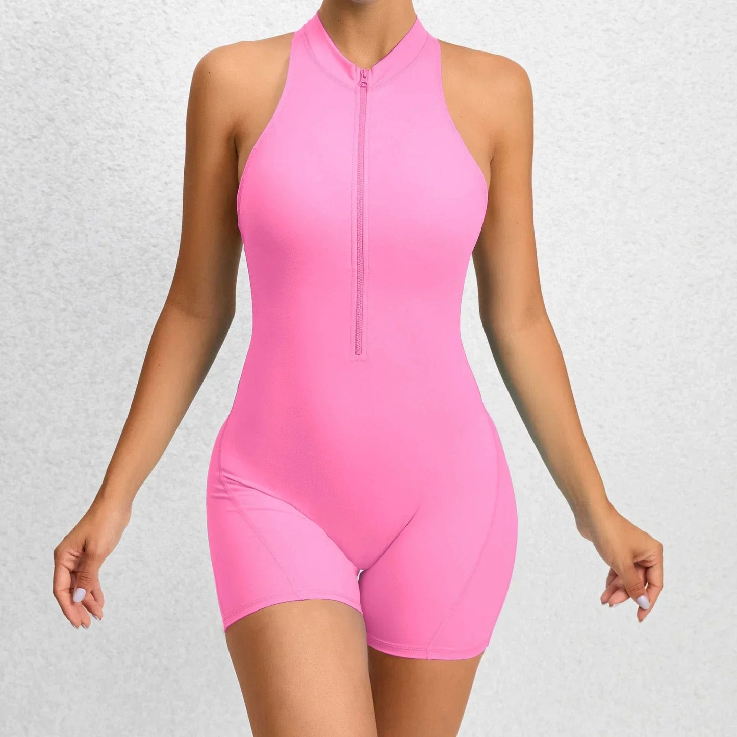Seamless Zipper Yoga Jumpsuit – Breathable One-Piece Activewear for Women - Willen
