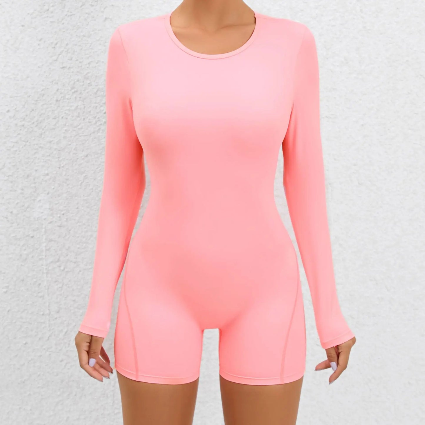 Women’s Long Sleeve Workout Bodysuit – Seamless Nylon-Spandex, Compression Fit - Willen