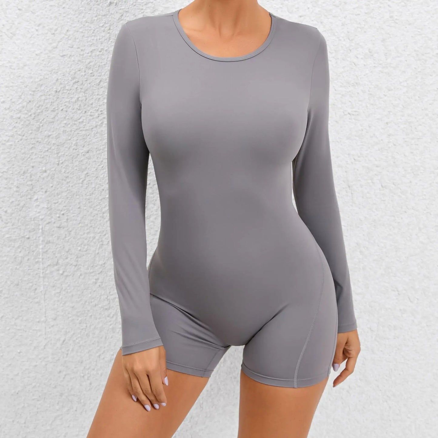 Women’s Long Sleeve Workout Bodysuit – Seamless Nylon-Spandex, Compression Fit - Willen