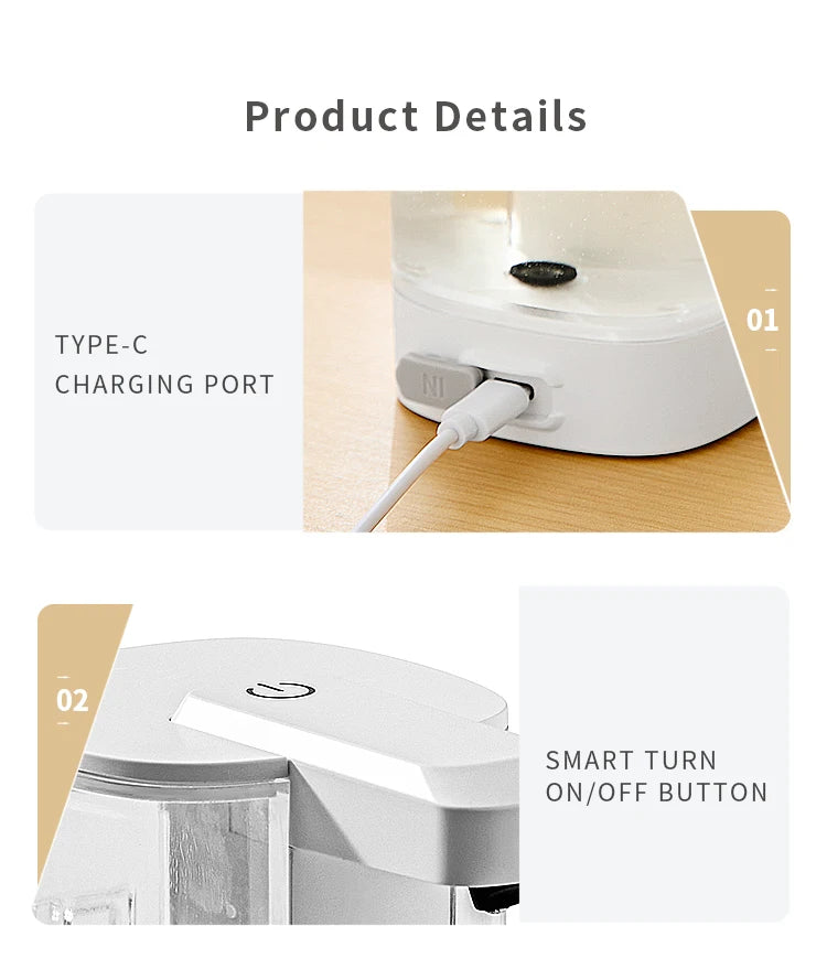 Automatic Foam Soap Dispenser – Infrared Sensor, USB Rechargeable - Willen