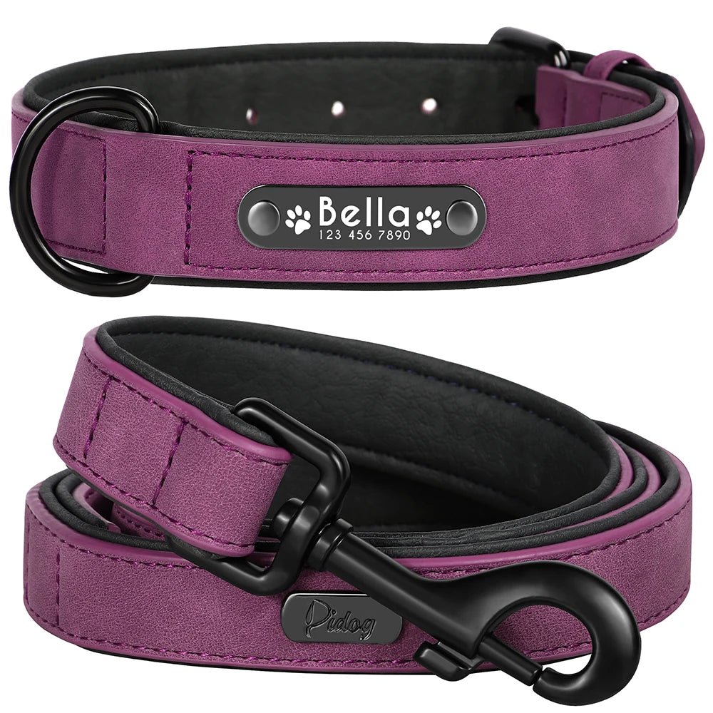 Willen BarkID™ — Engraved Leather Collar & Lead - Personalized Leather Dog Collar & Leash Set | Willen
