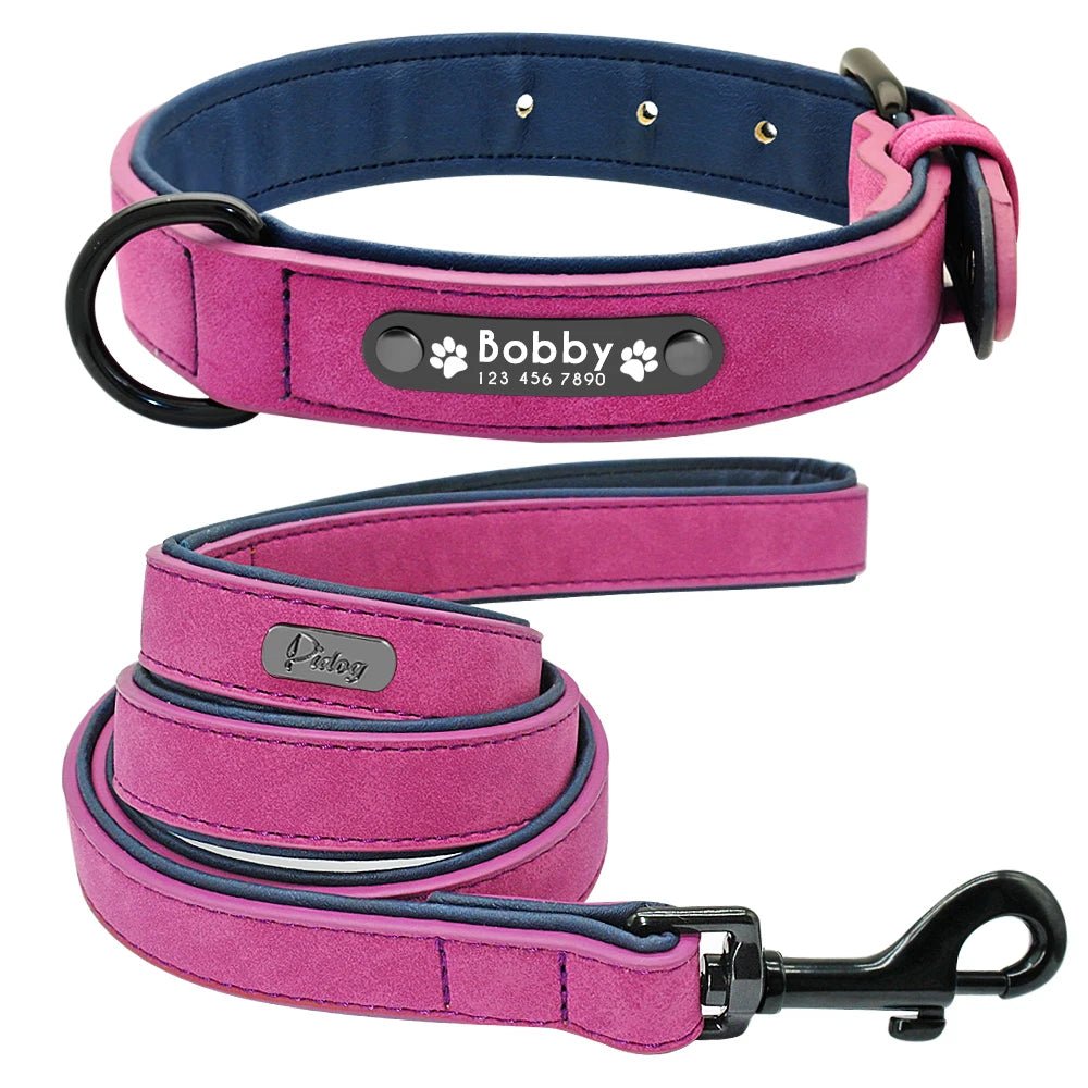 Willen BarkID™ — Engraved Leather Collar & Lead - Personalized Leather Dog Collar & Leash Set | Willen
